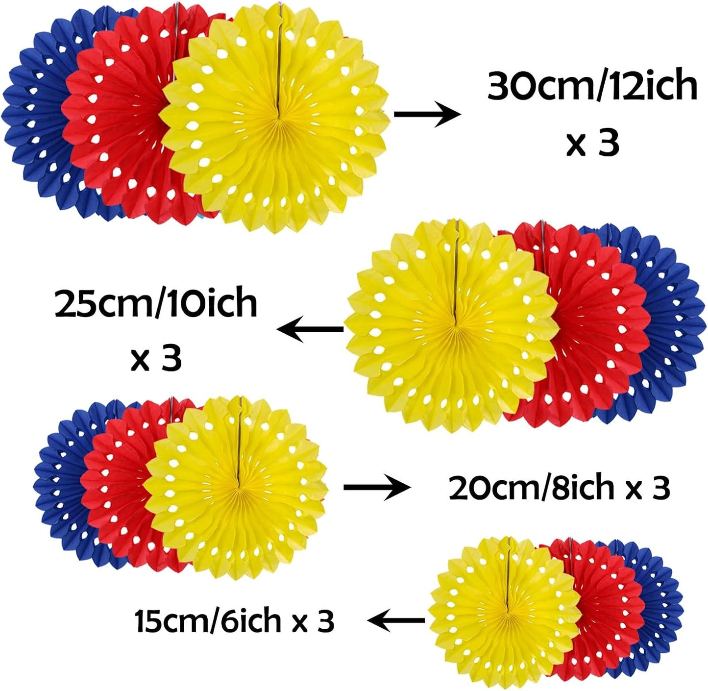 ZOOYOO Hanging Paper Fans Party Decorations,12 Pcs Pastel Rainbow Honeycomb Round Fans,Ceiling Decor for Easter,Wedding,Birthday,Summer Day Party Backdrop