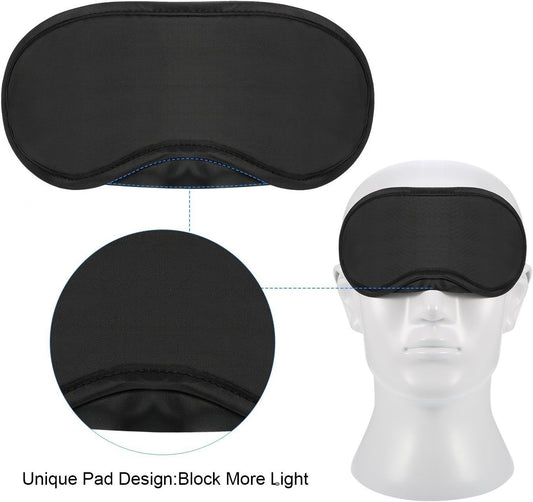 10pcs Eye Mask Sleep Masks Eye Cover Lightweight Comfortable Soft Blindfold Eyeshade with Nose Pad & Elastic Straps for Women Men Travel Sleep Game Shift Work Naps Team Building Party, Black