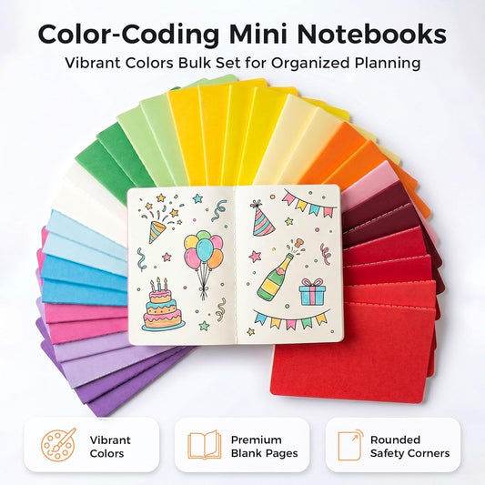 Koogel 32 Pack Small Notebooks Bulk, 3.5 x 5.5 Inch Mini Journal Pocket Notepads Set for Back To School, Colorful Cover Memo Notepad for Kids Students Office Supplies,Tiny Note Book Bulk