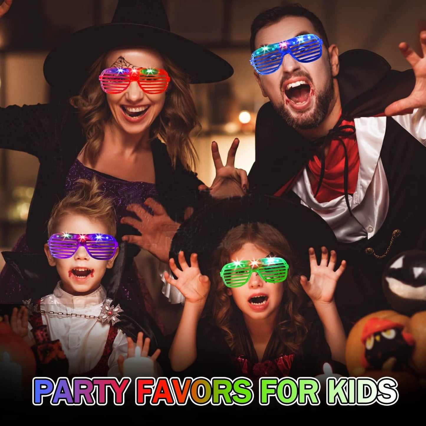 62 Pcs LED Light Up Party Favors 12 Glow Glasses with 50 Glow Sticks Necklaces Bracelets Bulk Light Up Toys for Christmas Easter 4th of July Party Favors Neon Carnival