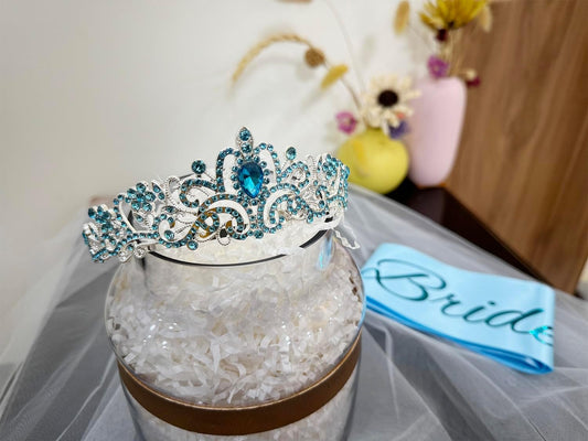 JETKONG 3 Pcs Bachelorette Party Decorations Bridal Shower Crown, Bride to Be Sash&Veil for Women Bachelorette Party Gifts, Bachelorette Party Supplies, Gifts, Favors (Rose Gold)