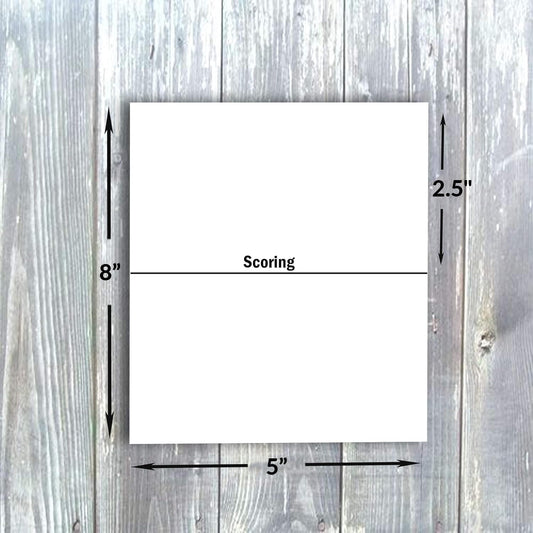 Hamilco White Cardstock Paper for Tent Place Cards – 2.5" x 8", 80 lb Cover, Blank Folded Name & Table Cards, Wedding & Event Use, 100 Pack
