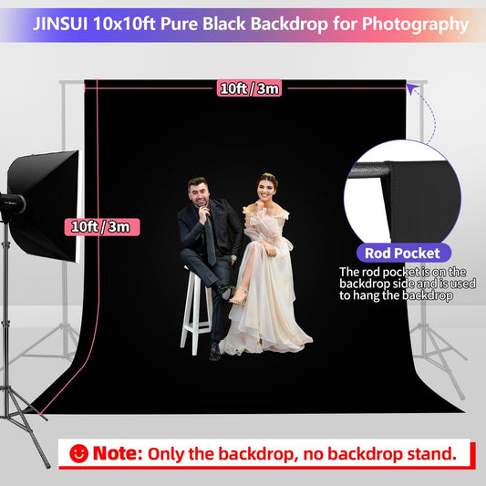 White Backdrop for Photoshoot, 10x10 ft Photo Backdrop Curtain Double-Side for Photography, Polyester Fabric White Background Screen for Photographic Studio Baby Picture Party Prop (Backdrop Only)