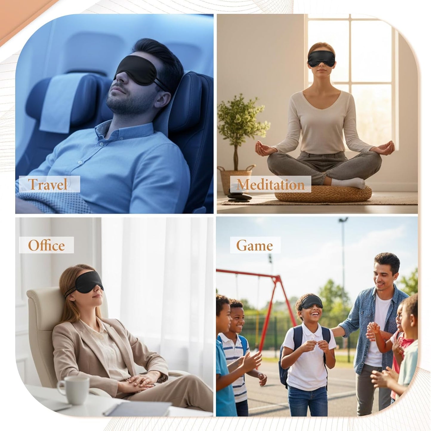 10 Pack Sleep Mask Eye Mask Blindfold, Soft Sleeping Masks with Nose Pad and Adjustable Strap, Comfortable Light Blocking Eye Covers for Sleeping, Travel, Party Games, Adults, Kids, Men Women