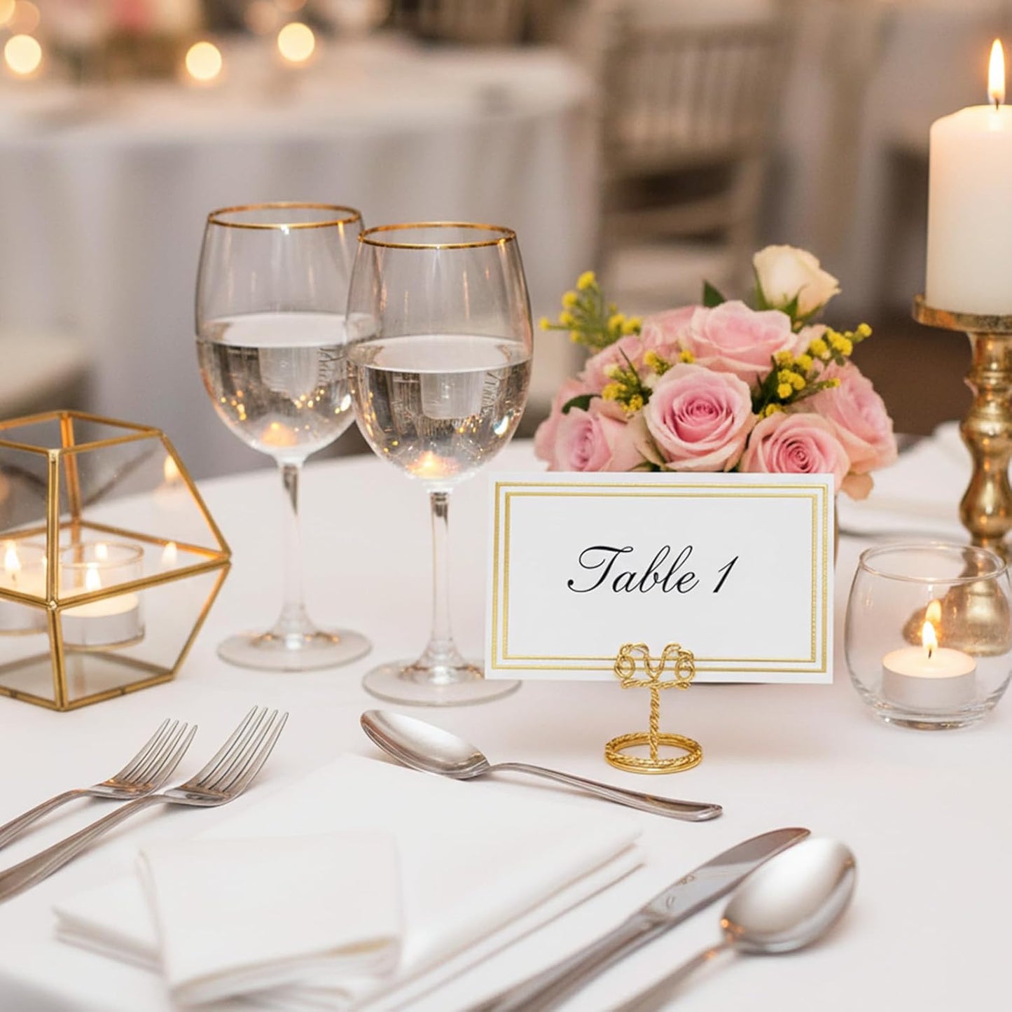 60-Pack Table Tent Cards,Elegant Table Name Cards,Gold Foil Food Card for Buffet Tables,2.2"x3.5" Menu Card for Buffets for Weddings, Dinner Parties & Tables Settings, Premium Matte Finish
