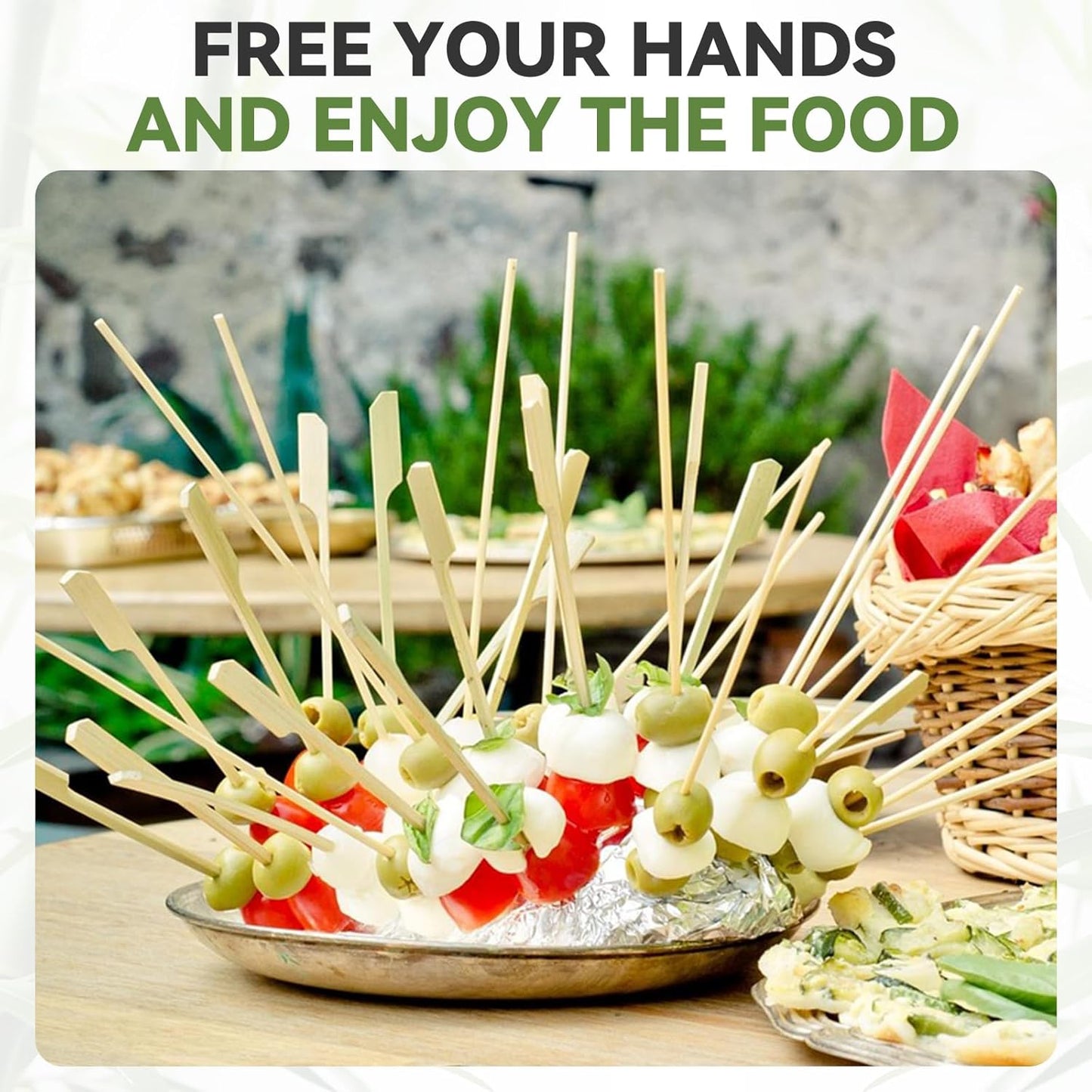 100PCS Cocktail Picks, Fancy Toothpicks for Appetizers, Decorative Skewers for Appetizers Drinks Party Fruit, 4.7 Inch Long Wooden Bamboo Gold Ball Food Sticks Charcuterie Boards Accessories