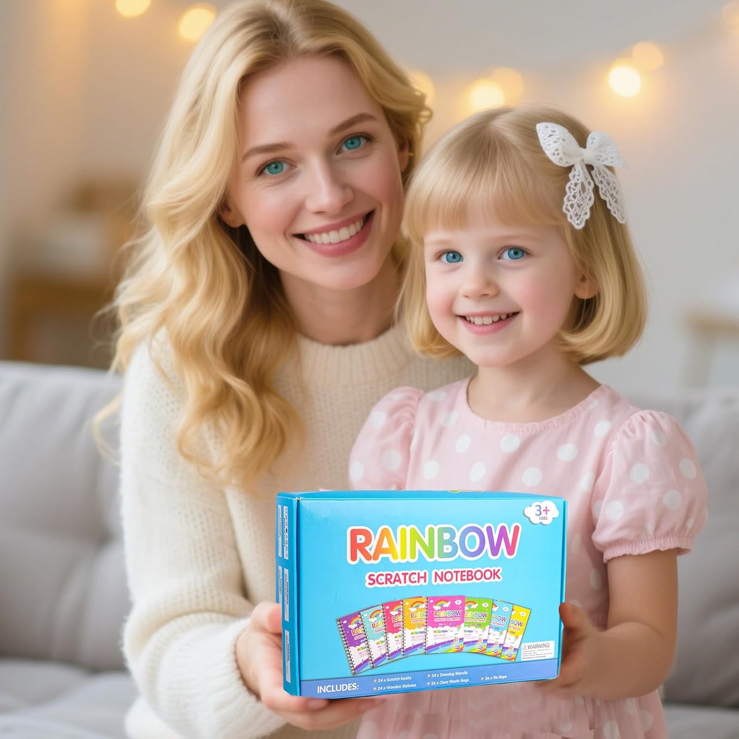 Elover Party Favors for Kids 4-8-12: 24 Pack Scratch Rainbow Art Crafts Notebook, Coloring Book Goodie Bags Stuffers Kit, Bulk Birthday Gift Classroom Prizes Girl Boy Toddler