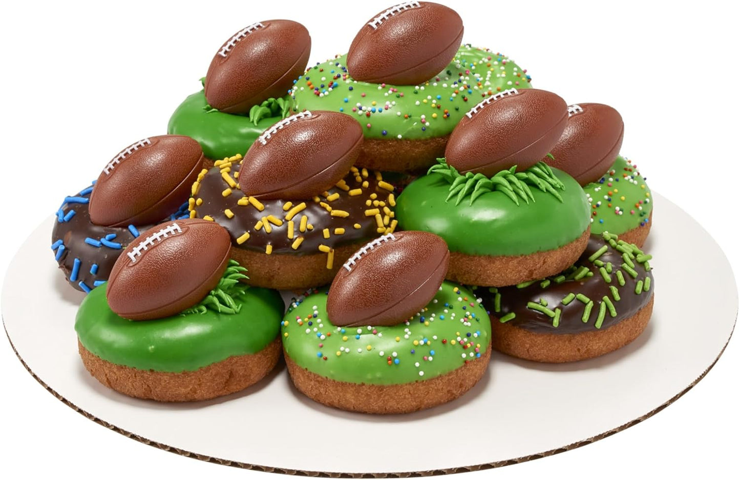 DECOPAC 3D Football Rings, Cupcake Decorations, Food Safe Cake Toppers – 24 Pack