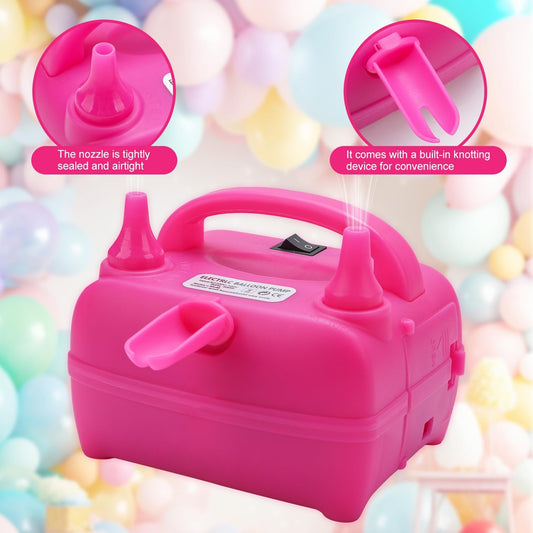 Balloon Pump Electric,110V 500W Air Balloon Pump and Tying Tool in One,Balloon Blower Inflator Dual Nozzle for Decoration, Party