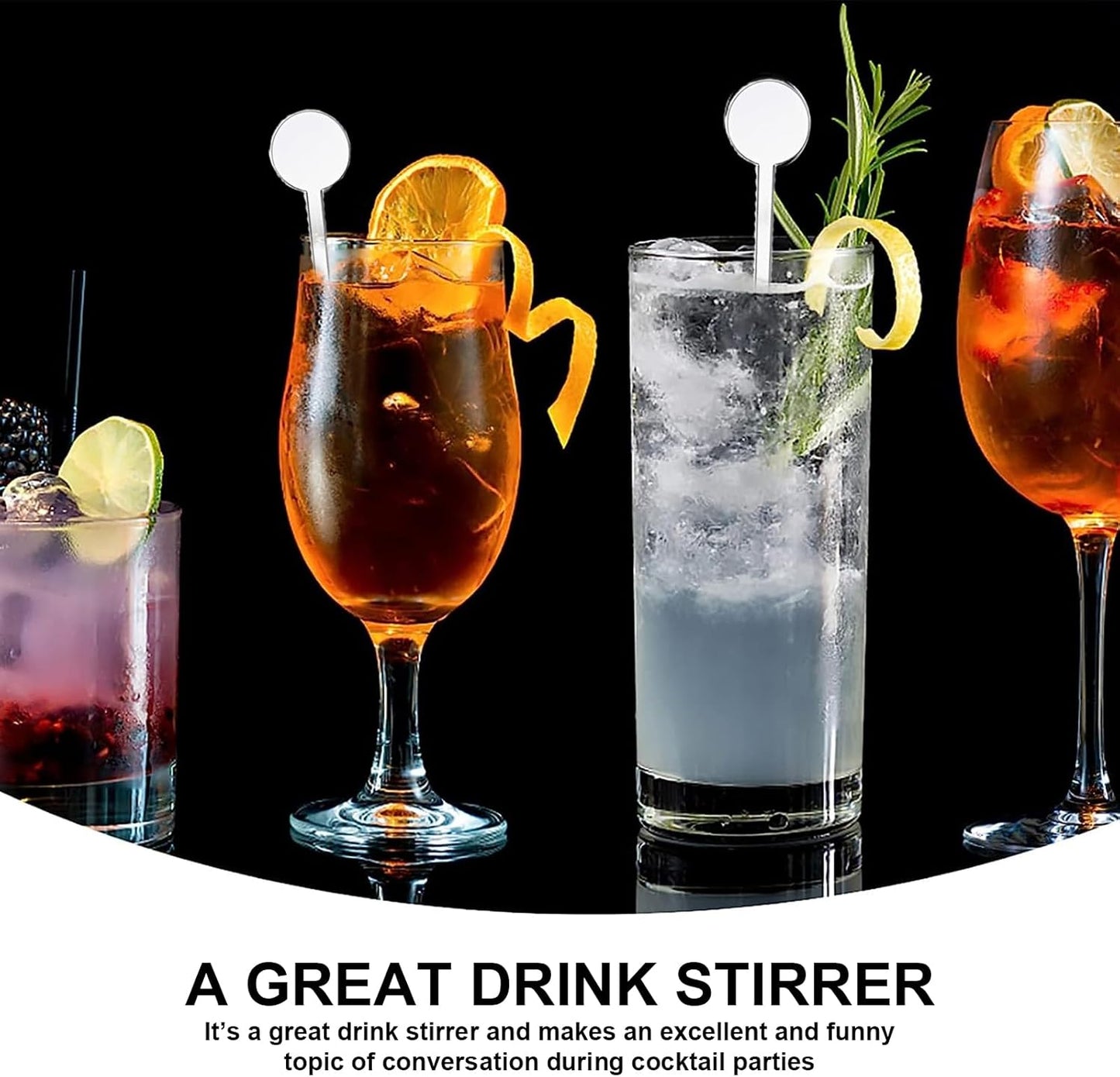100 Pcs Cocktail Swizzle Sticks, 7 Inches Plastic Drink Stirrers Plastic Coffee Whiskey Beverage Stirrers (Clear)