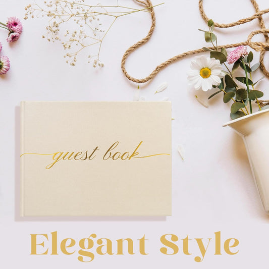 Elegant Wedding Guest Book - Perfect for Wedding Receptions, Baby Showers, Birthdays and Special Events - Polaroid Guest Book with 110 Lined Pages for Sign-In and Photos -Hardcover (Midnight Blue)