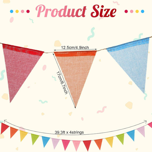 Tatuo 100 Pcs Pastel Pennant Flags Bunting Banner Pastel Fabric Triangle Flag Garland for Birthday Bridal Party Multicolored Decoration Hanging on Wall Ceiling Window (Mixed Color)