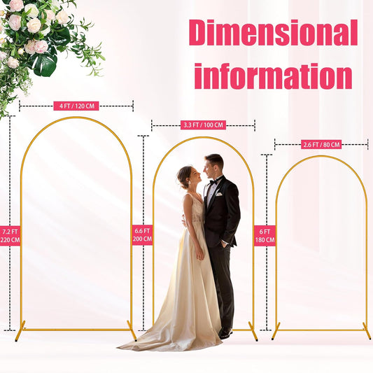 2 Pack Arch Backdrop Stand (7.2FT/6FT), Balloon Arch Stand, Metal Background Arch Stand, Backdrop Arch Frame, Wedding Arch for Backdrop