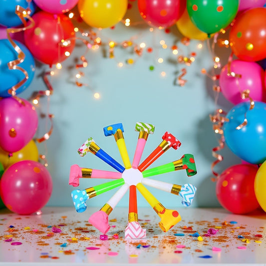 30 Pcs Party Blower Multicolor Musical Blowouts Whistles Funny Party Noisemakers Party Horns Party Supplies, New Years Noise Makers, Party Horns and Whistles