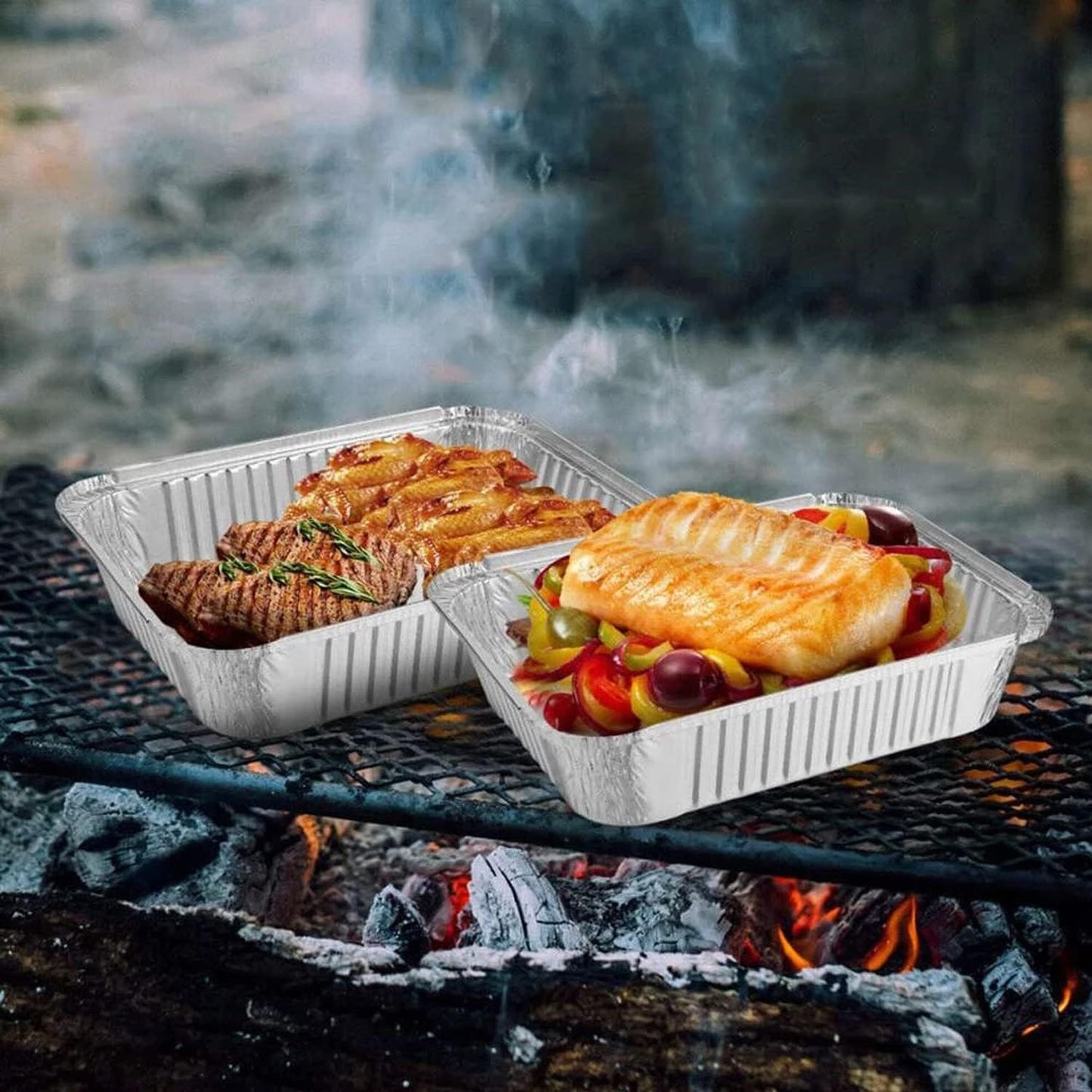 Waytiffer Aluminum Pans 9x13 Disposable Foil Pans (10 Pack) Half Size Deep Steam Table Pans Extra Thick for Baking, Cooking, Roasting, Heating, Serving & Lining Steam-Table Trays