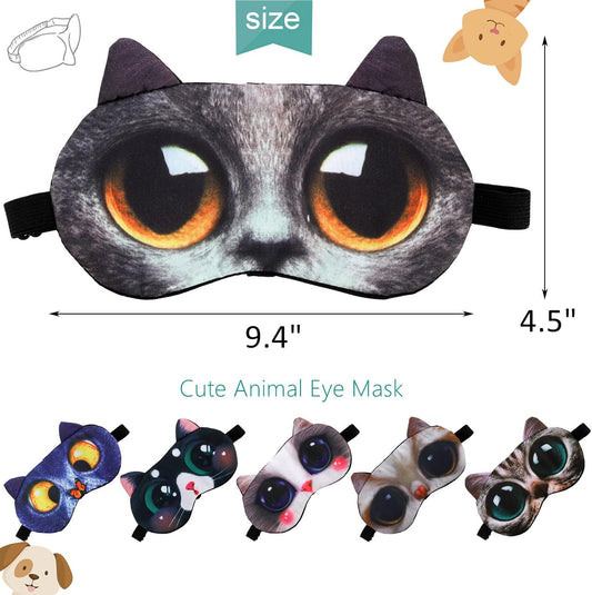 ZOOFOX 16 Pack Cute Animal Eye Mask, Soft Blackout Blindfold Sleeping Mask with Adjustable Strap, 3D Funny Eye Cover for Women Men Kids Plane Travel Yoga Office Snap Night Sleeping