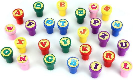 LUCKYBIRD Self-Inking Stamps for Kids - Heart Toy Stamp Set, Funny Plastic Stamps, 26 Count