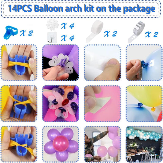 Electric Balloon Pump, Portable 2 Modes Balloon Blower Machine with 14 Balloon Arch Kits, Air Pump for Balloon, Balloon Inflator for Party Decoration