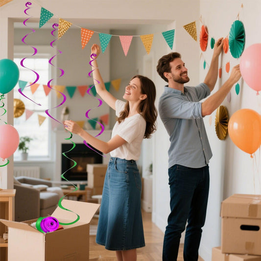 36 Pack Party Hanging Swirl Decorations Plastic Streamer for Ceiling Hanging Swirls Ceiling Streamers for Birthday Wedding Graduation Celebration Swirl Foil Decorations Spiral Decoration (6 Colors)