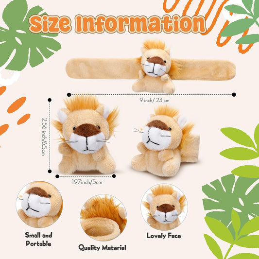 Vinsot 36 Pcs Mini Stuffed Animal Slap Bracelet Plush Wrist Slap Band Toys Bulk Snap Bracelets Kids for Themed Party Favors, Holiday Gifts, Classroom Rewards