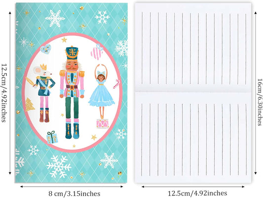 24Packs Ballerina Nutcracker Mini Notepads - Christmas Soldier Ballet Fairy Pocket Notebooks with 12 Designs & Lined Pages, 3.15x4.92 Inches Journal Memo Pads for Xmas Winter Holiday Party Favors