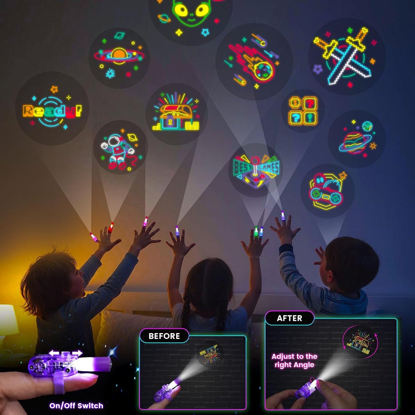 LovesTown 260PCS Glow in the Dark Party Supplies for Kids Adults, Light up Party Favors with LED Glasses Glow Sticks Bulk Finger Lights Light up Rings for Goodie Bags Fillers Raves Accessories
