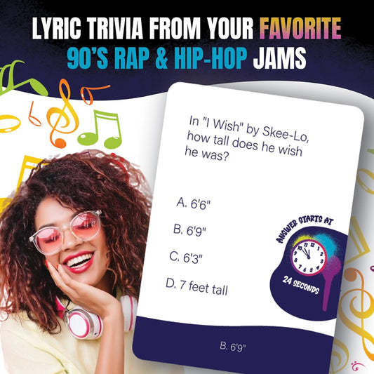 Lyric Legend 90’s R&B Music Trivia - Adult Games for Game Night - Good for Groups – Finish The Lyrics Party Game - Multiple Choice, Listen While You Play with Included Playlist!