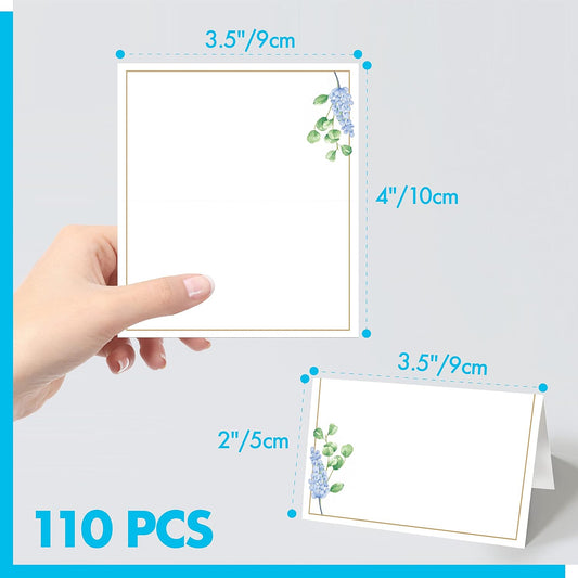Gethelud 110 PCS Tent Cards, Small Blank Place Cards Delicate Seating Cards Blank Name Cards Escort Cards for Wedding, Table, Dinner Parties, Receptions (Each Measures 2” x 3.5”)