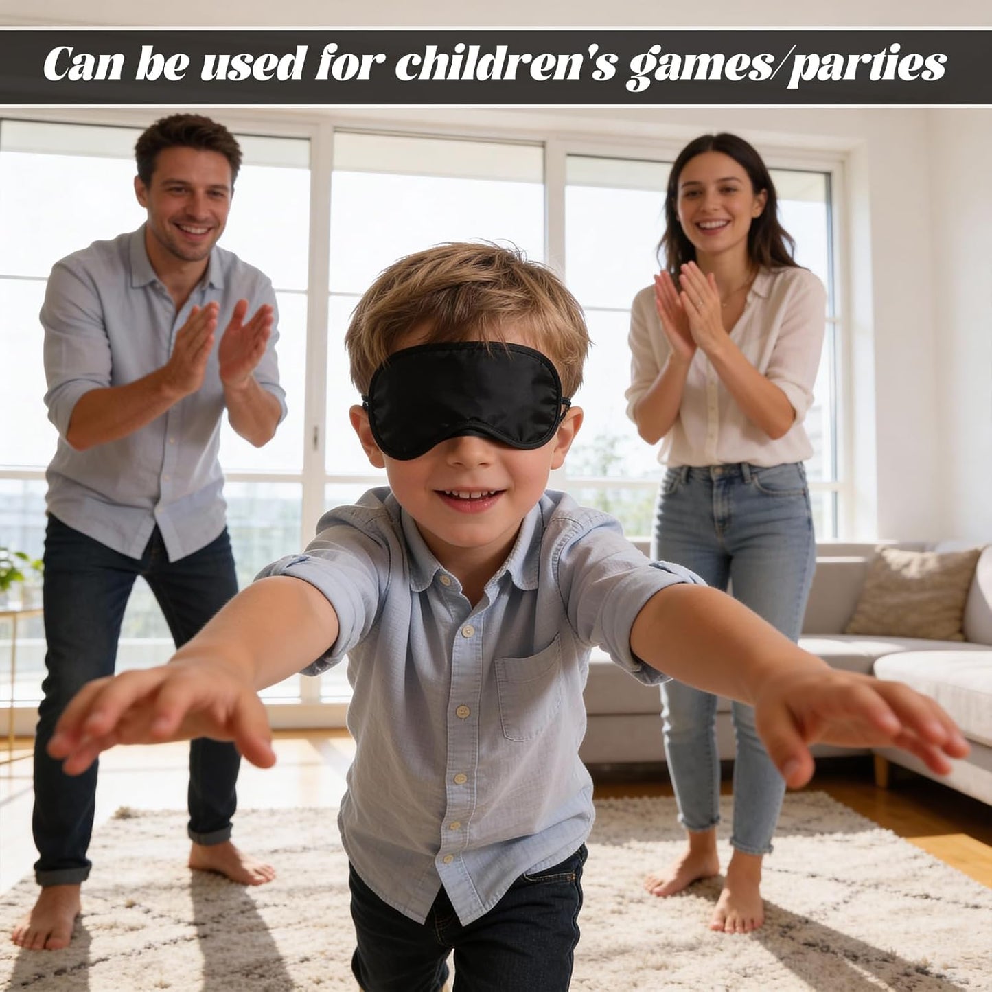 Eye Mask Sleep Masks Bulk Blindfolds for Team Building 10 Pcs Blindfold Sleep Eye Masks for Party Games Black Blindfold Eyes Covers with Nose Pad and Elastic Strap Sleeping Mask Kids Men Women (Black)