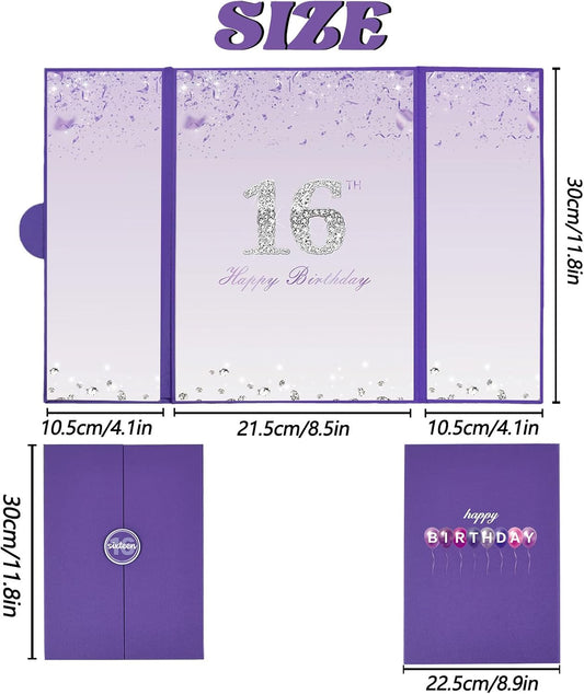 Crenics Sweet 16 Birthday Decorations, Creative Rose Gold 16th Birthday Guest Book Alternative, Large 16th Birthday Signature Book 12" x 18", Great 16 Years Old Birthday Gifts for Girls