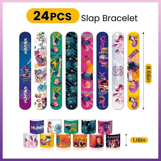 K-POP 24 Pcs Slap Bracelets,K pop Bracelet,K POP Party Favors,Fan Merchandise,Birthday Party Favors,and Daily Wear.