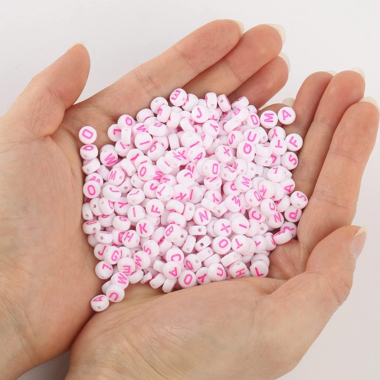 1000Pcs Glow Letter Beads Acrylic Alphabet Bead Glow in The Dark, 4x7 mm Round Beads for Friendship Bracelets and DIY Crafts