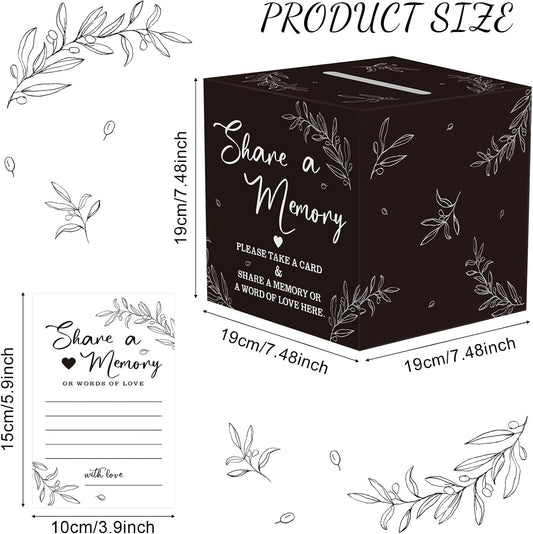 Pajean 50 Pcs Share a Memory Cards for Collections of Life, Memory Cards Box for Guest Ideas Funeral Graduation Wedding Bridal Shower Birthday Anniversary Retirement(Kraft Color)