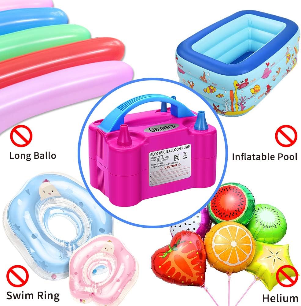 Growsun Balloon Pump Electric 110V 600W Balloon Garland Arch Kit Air Blower Inflator for Party Balloons Decoration Baby Shower Tape Strip Include