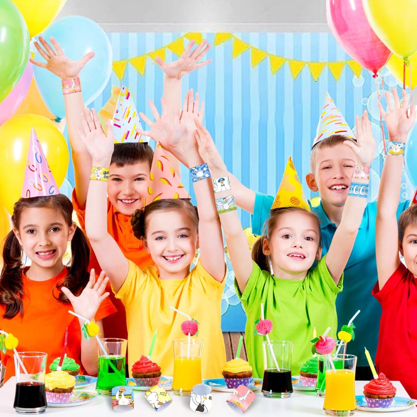 48 PCS Silly Goose Slap Bracelets, Funny Silly Goose Party Favors Supplies Birthday Party Decorations Gifts Goodie Bag Fillers for Classroom Rewards