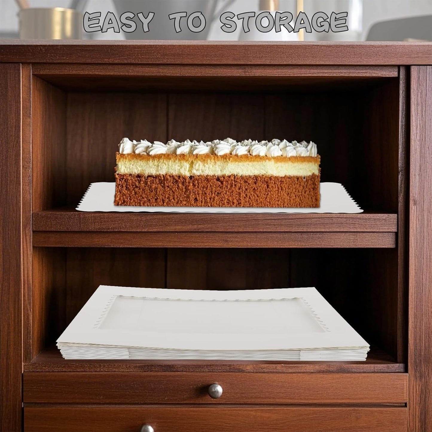 12 Sets 14x10x4in White Bakery Boxes Half Sheet Cake Boxes with Board, Large Treat Boxes for Pastry Baking Cake Donuts Cupcake Pie Packaging