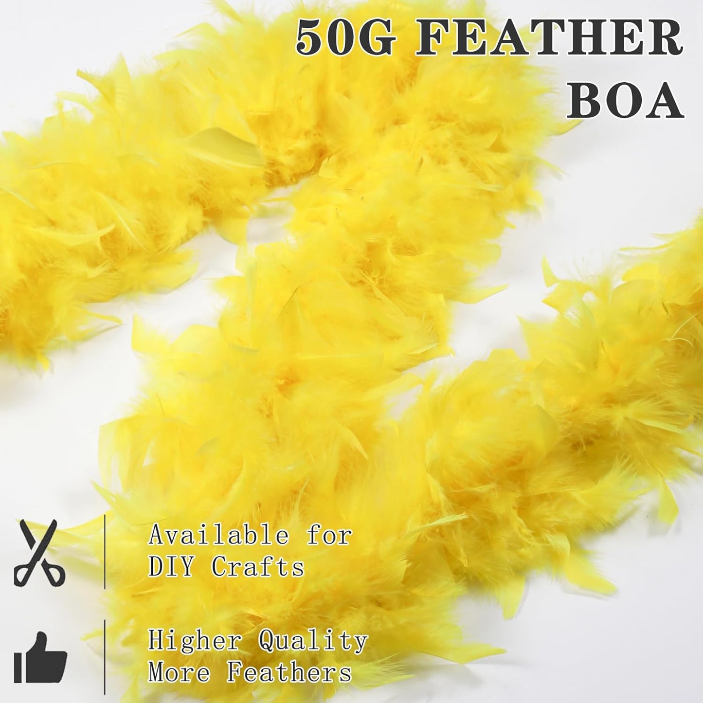 SOGUGOM Red 35g Feather Boas - 2 Yards Boa Feathers for Party, Wedding, Centerpieces, Concert, Costume and Christmas Tree(Red)