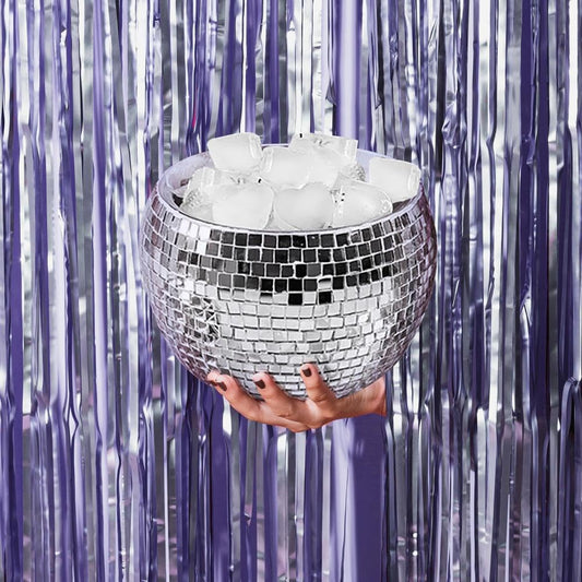 NPW Disco Ball Ice Bucket Large – Mirrored Cocktail & Champagne Ice Bucket for Parties, Girls’ Night & Bachelorette