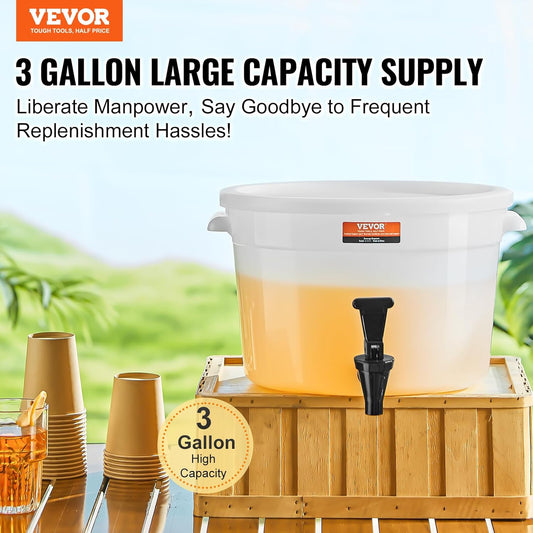 VEVOR Beverage Dispenser, 5 Gallon *2 Drink Dispensers for Parties, Plastic Juice Dispenser with Spigot and Lid, Iced Tea Lemonade Juice Water Dispenser, for Restaurants, Hotels, Parties, 2 Pack