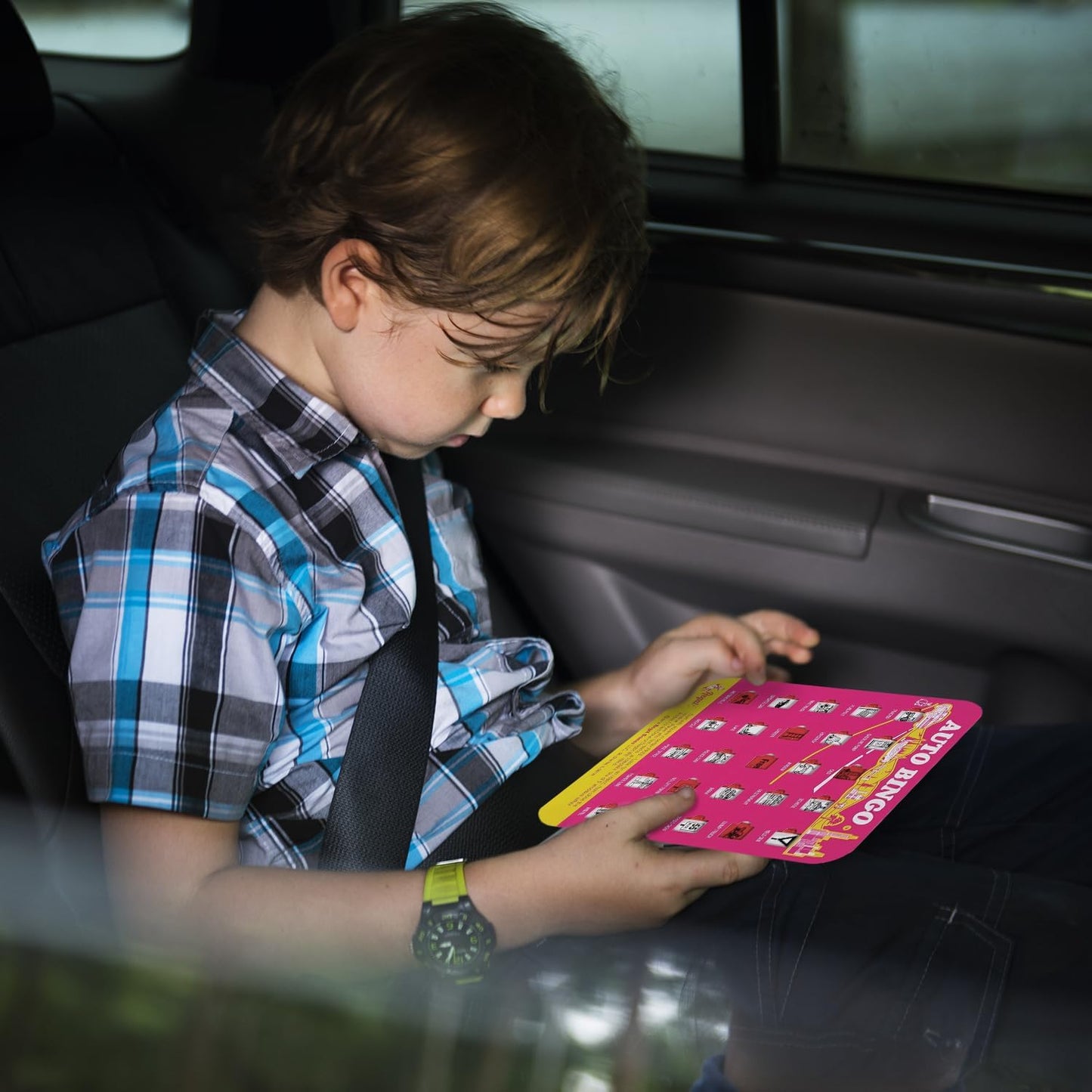 Regal Games Finger-Tip Shutter Bingo Cards with Sliding Windows - Auto Bingo Game Set - Assorted Travel Game for Adults & Kids - Reusable, No Chips & Daubers Needed - 4 Packs - Green