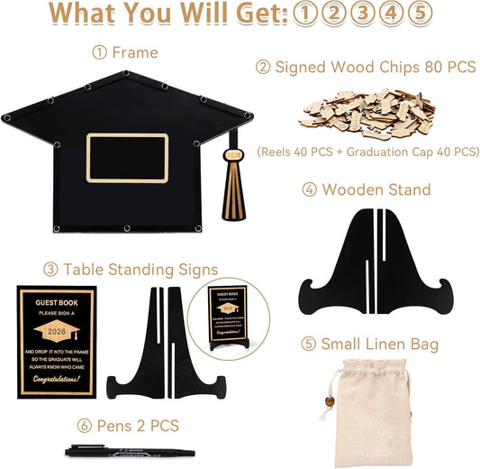 FORBFAN Graduation Guest Book Alternative, Graduation Class of 2026 Decorations, Guest Sign in Book for Graduation Party