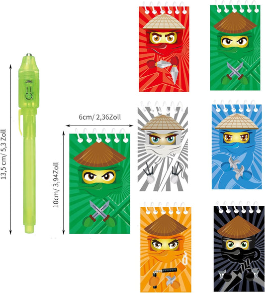 Ninja party favors |12 invisible ink pen and 12 mini Notepads| Ninja party Goodie Bag Stuffers,ninja party supplies