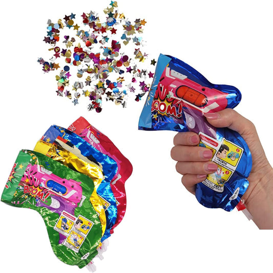 Inflatable Fireworks Gun,20PCS Party Toys Confetti Fireworks Handheld Confetti Poppers Multicolor with Novelty Design Party Supplies for New Year Birthday Christmas Wedding Graduation