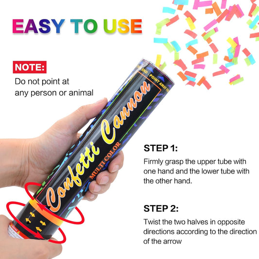 12 Pack Red Biodegradable Confetti Cannon-Confetti Poppers for Wedding, Graduation, Birthday, New Year's Eve Celebration Valentines Day Wedding Engagement Anniversary Bridal Shower Party Supplies