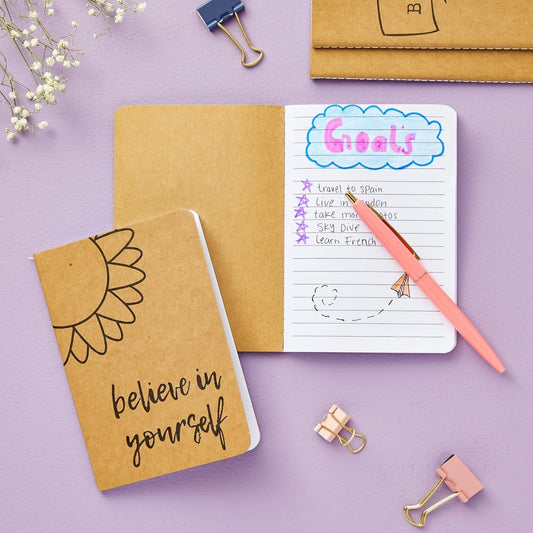 Paper Junkie Bulk Notebooks A6 Mini College-Ruled - 4 x 5.75 In, Brown Kraft, 12 Pack, 80 Pages - Portable & Lightweight Travel Journals for Kids & Party Favors for Teens