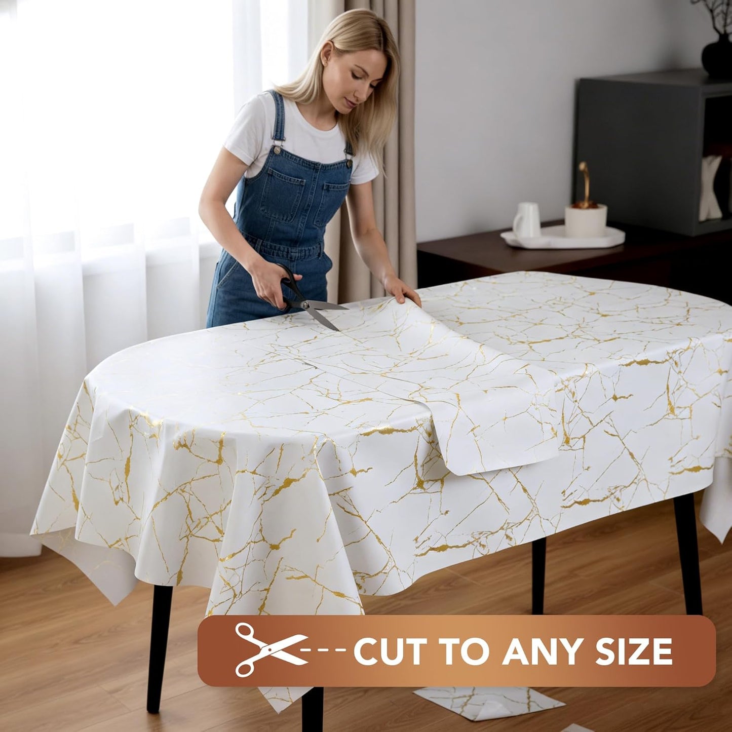 sancua Clear Plastic 100% Waterproof Tablecloth - 54 x 78 Inch - Vinyl PVC Rectangle Table Cloth Protector Oil Spill Proof Wipe Clean Table Cover for Dining Tables, Parties & Camping, Crystal Clear