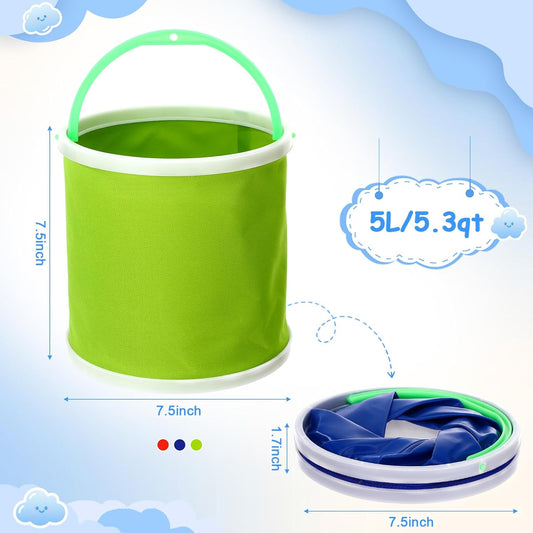 12 Pcs Ice Buckets Bulk 5 Liter Collapsible Plastic Ice Buckets for Party with Handles Portable Drink Bucket for Cocktail Bar Wine Beer Champagne Beverage Pool Wedding Camping Party Favor