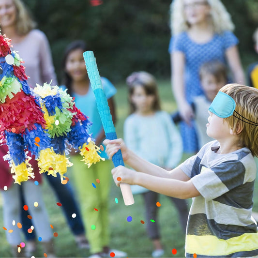 15.75 Inch Piñata Stick Kit Blue Unbreakable Pinata Stick with Blindfold Blind Rope Blind Stick Suitable for Girls Boys Adults Can Have Fun at Any Party