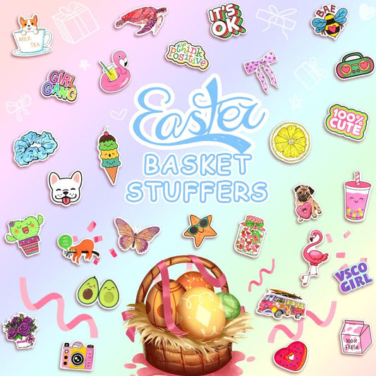 QTL Neon Stickers for Teens & Students Prizes, Waterproof Vinyl Party Favor Stickers, School Rewards, Water Bottle and Laptop, 50PCS - Colors B