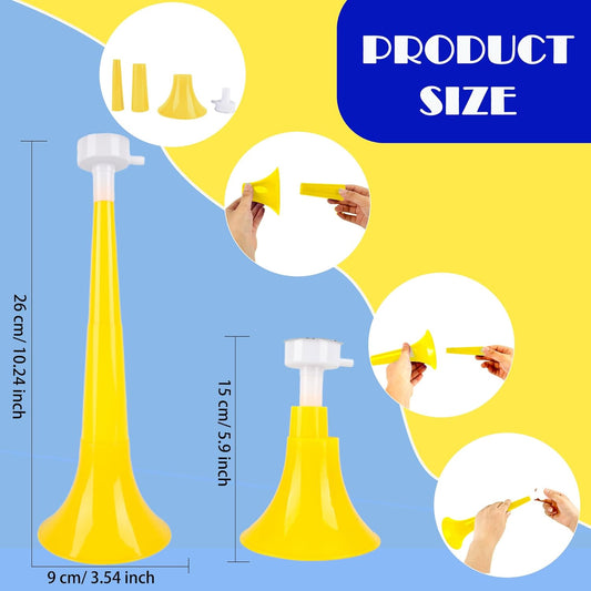 8 Pcs 10.24 Inch Collapsible Stadium Horn Plastic Vuvuzela Trumpet Horn Loud Sound Noise Maker for Sporting Events Graduation Games School Sports Party Supplies (Color Set 3)
